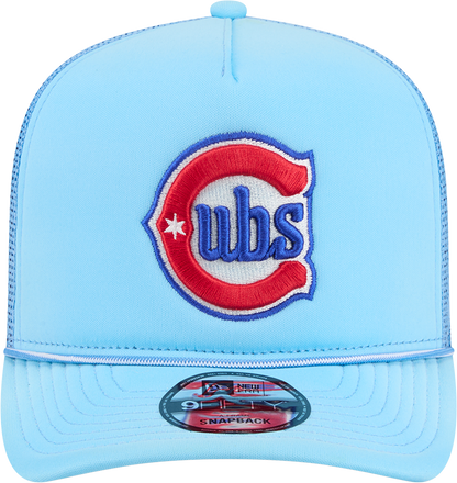 Chicago Cubs New Era Blue Worn A-Frame 9FIFTY Trucker Snapback Hat