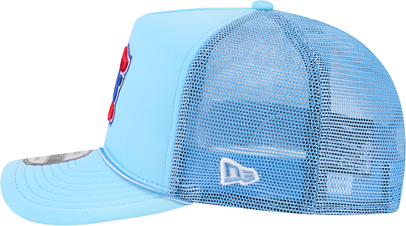 Chicago Cubs New Era Blue Worn A-Frame 9FIFTY Trucker Snapback Hat