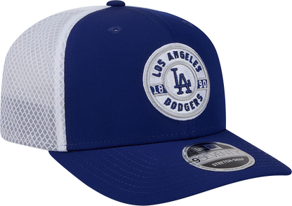 Men's Los Angeles Dodgers New Era Circle Patch 9SEVENTY Trucker Adjustable Hat