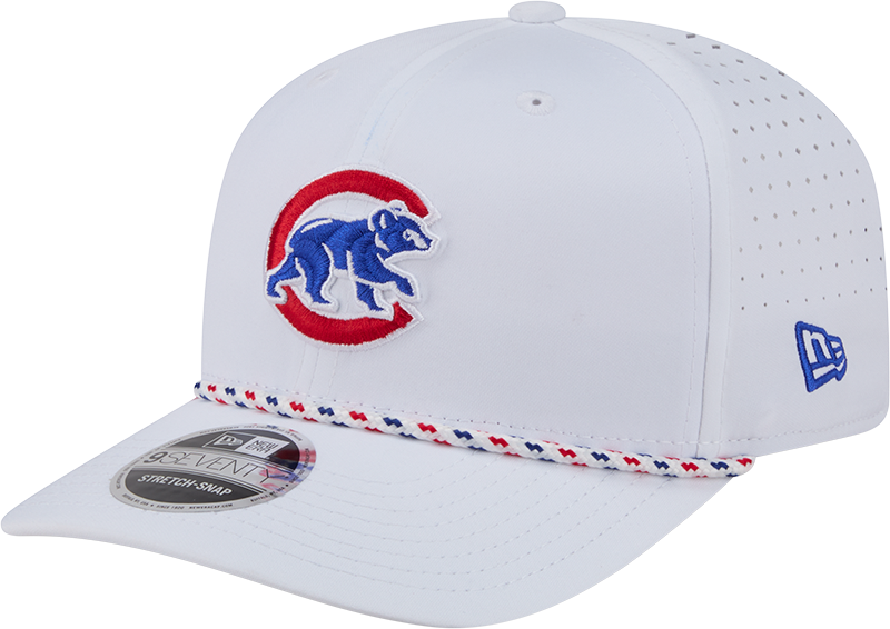 Gorra ajustable Chicago Cubs New Era blanca Sport Rope 9SEVENTY Stretch Snap - Walking Bear