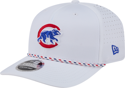 Gorra ajustable Chicago Cubs New Era blanca Sport Rope 9SEVENTY Stretch Snap - Walking Bear
