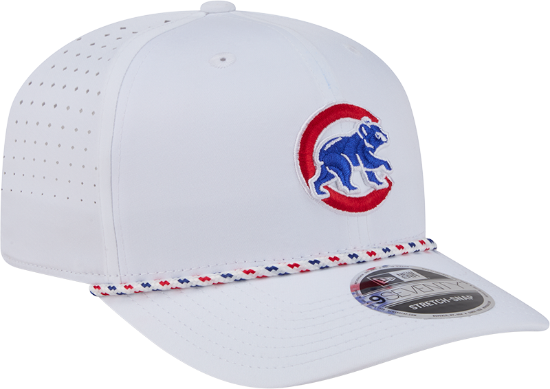 Gorra ajustable Chicago Cubs New Era blanca Sport Rope 9SEVENTY Stretch Snap - Walking Bear