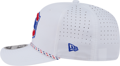 Gorra ajustable Stretch Snap de los Chicago Cubs New Era, segunda alternativa blanca, Sport Rope 9SEVENTY