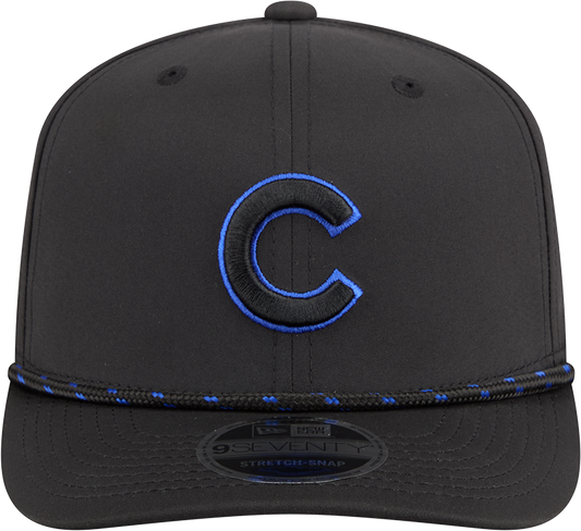 Gorra ajustable Stretch Snap New Era Black Sport Rope 9SEVENTY de los Chicago Cubs