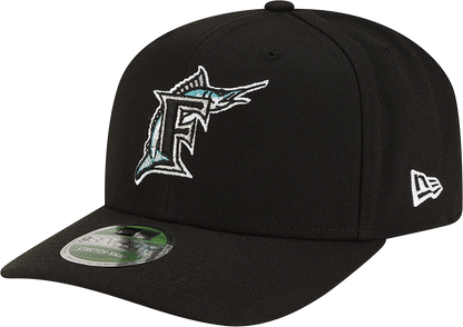 Florida Marlins Cooperstown New Era Black 9SEVENTY Adjustable Hat