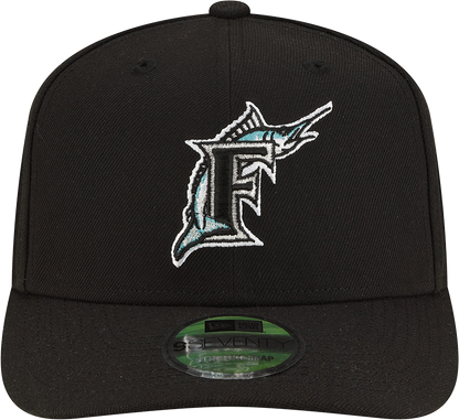 Florida Marlins Cooperstown New Era Black 9SEVENTY Adjustable Hat