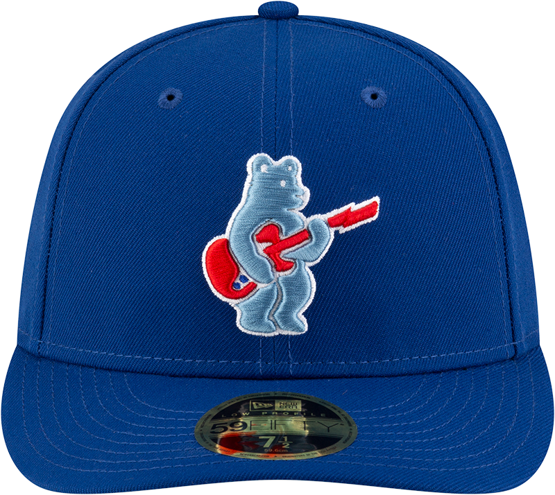 Gorra ajustada de perfil bajo Chicago Cubs New Era Royal Alternate Guitar Bear BP 59FIFTY para hombre