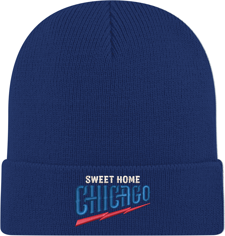 Chicago Cubs New Era Navy Guitar Bear Cuffed Knit Hat