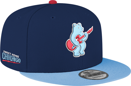 Chicago Cubs New Era Guitar Bear Alternate Navy/Sky Blue 9FIFTY Snapback Hat