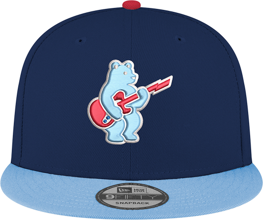 Gorra Snapback 9FIFTY de los Chicago Cubs New Era Guitar Bear Alternativa Azul Marino/Azul Cielo