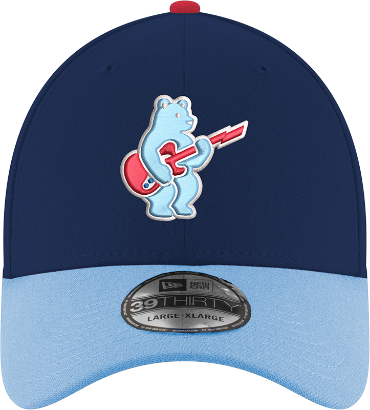 Chicago Cubs 2nd Alternate Guitar Bear Navy/Sky Blue New Era 39THIRTY Flex Hat