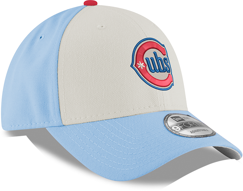 Gorra juvenil ajustable 9FORTY Alternate 2 de los Chicago Cubs en cromo/azul cielo de New Era
