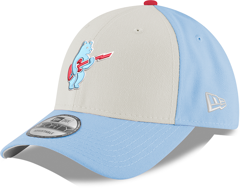 Youth Chicago Cubs Guitar Bear Alternate 9FORTY Adjustable Chrome/Sky Blue Cap By New Era