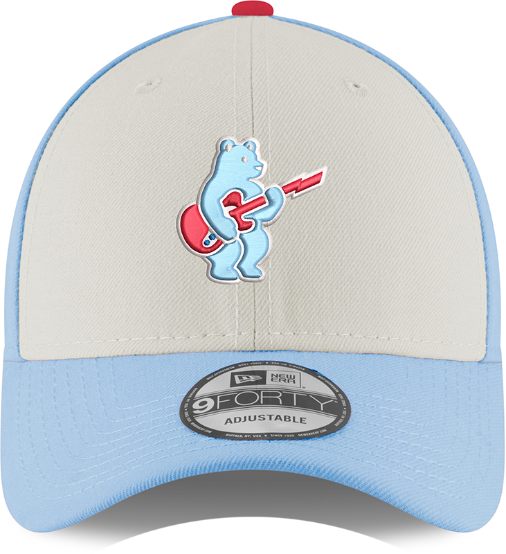 Youth Chicago Cubs Guitar Bear Alternate 9FORTY Adjustable Chrome/Sky Blue Cap By New Era