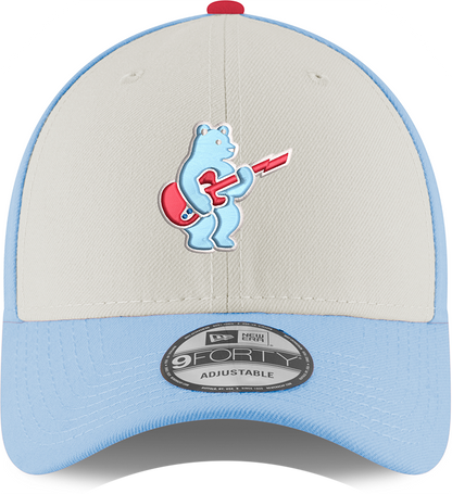 Youth Chicago Cubs Guitar Bear Alternate 9FORTY Adjustable Chrome/Sky Blue Cap By New Era