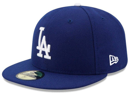 Gorra ajustada de alto rendimiento 59FIFTY On Field de la colección Authentic de New Era de los Los Angeles Dodgers para hombre, color azul real