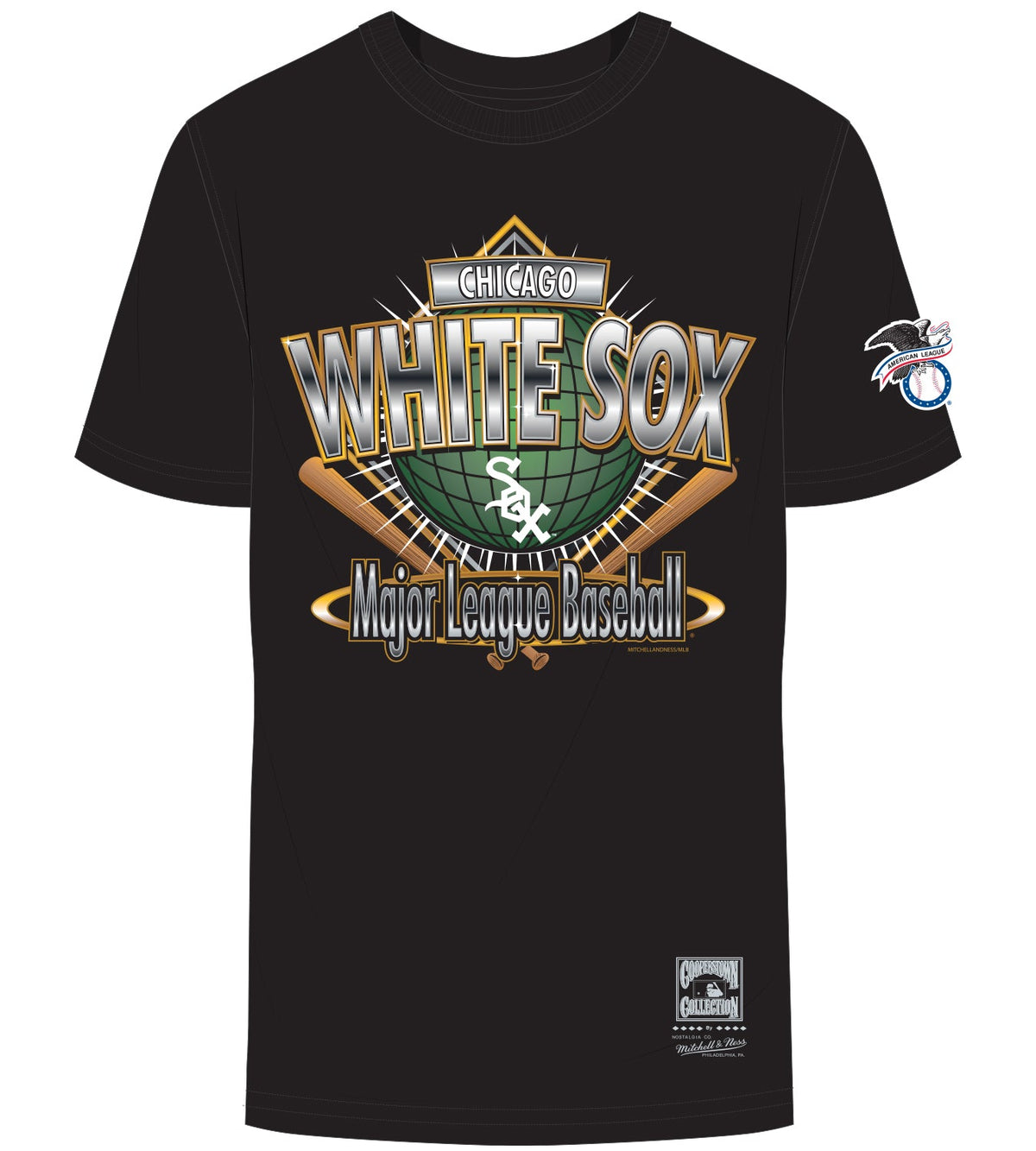 Camiseta negra First Pitch de los Chicago White Sox Mitchell & Ness Cooperstown Collection para hombre