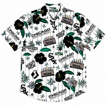 Men's Chicago White Sox White Floral Button Down Hawaiian Shirt