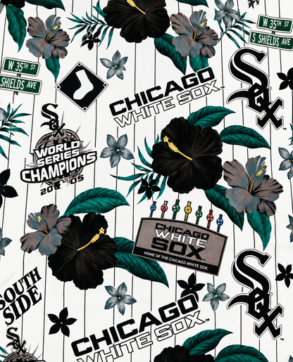 Men's Chicago White Sox White Floral Button Down Hawaiian Shirt
