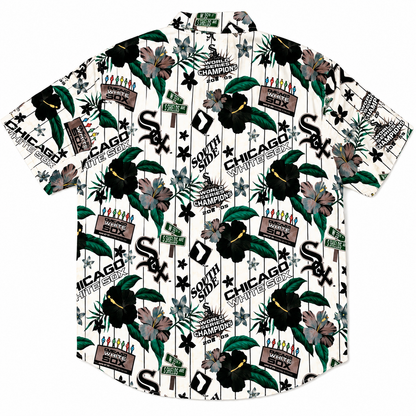 Men's Chicago White Sox White Floral Button Down Hawaiian Shirt
