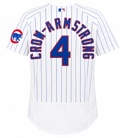 Camiseta auténtica de jugador Nike blanca de local de Pete Crow-Armstrong de los Chicago Cubs para hombre