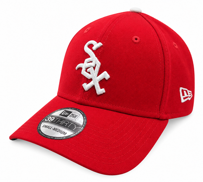 Gorra New Era 39THIRTY Flex Fit roja de los Chicago White Sox Classic 1972 Cooperstown Classics