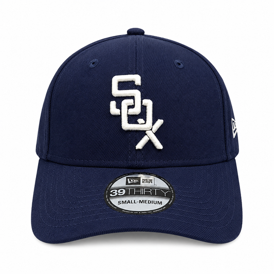 Gorra New Era 39THIRTY Flex Fit de los Chicago White Sox Classic 1964 Cooperstown Classics en azul marino