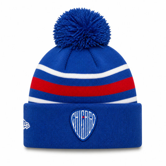 Gorro de punto con ribete y pompón New Era Royal de los Chicago Cubs, segunda versión alternativa