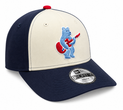Youth Chicago Cubs Alternate 2 Guitar Bear 9FORTY Adjustable Chrome/Navy Blue Cap By New Era