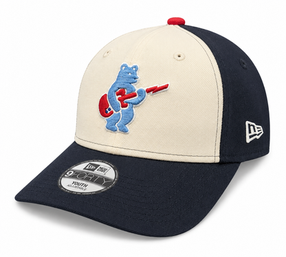 Youth Chicago Cubs Alternate 2 Guitar Bear 9FORTY Adjustable Chrome/Navy Blue Cap By New Era