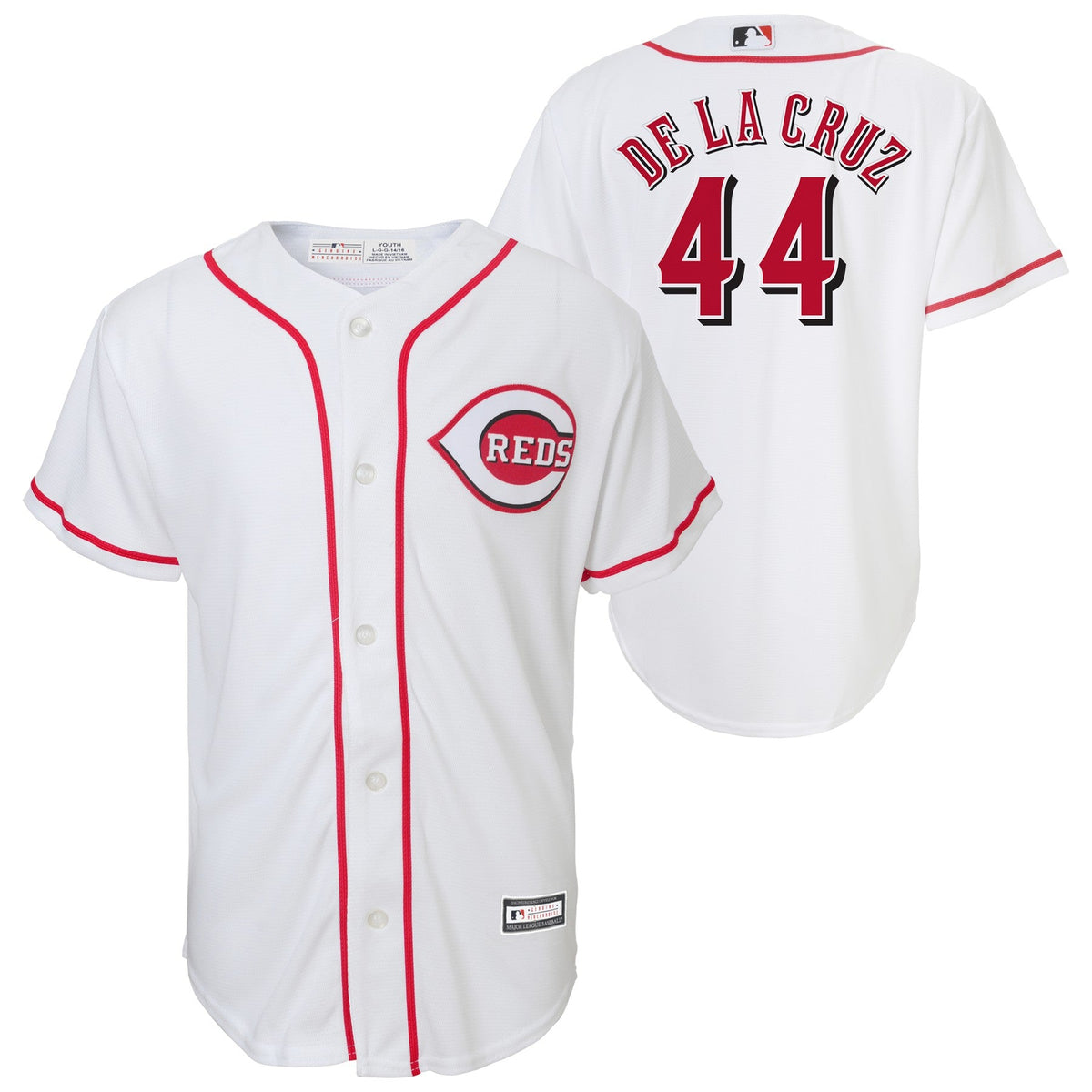Youth Cincinnati Reds Elly De La Cruz MLB Home Replica Screen Print Jersey