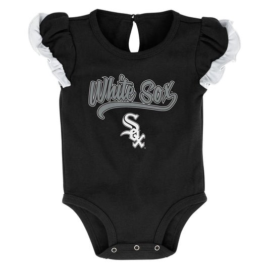 Conjunto de 2 conjuntos Creeper de manga corta Scream and Shout de MLB Chicago White Sox para bebés niñas