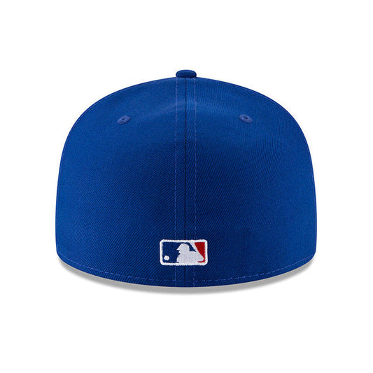 Gorra ajustada 59FIFTY New Era de lana bicolor azul real/negro de los Chicago Cubs de la Serie Mundial 2016