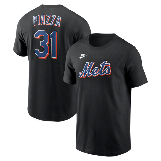 Men's Mike Piazza New York Mets Nike Black Name & Number T-Shirt