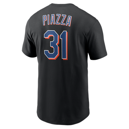 Camiseta negra Nike de hombre de Mike Piazza de los New York Mets con nombre y número