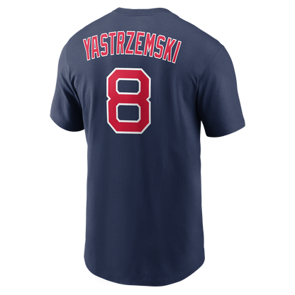 Men's Boston Red Sox Carl Yastrzemski Nike Navy Cooperstown Collection Name & Number T-Shirt