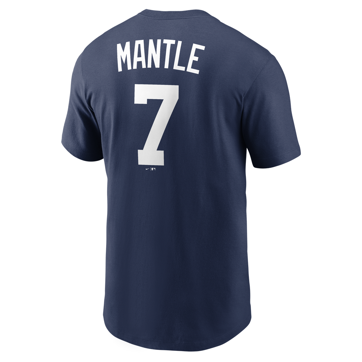 Camiseta Nike de los New York Yankees Mickey Mantle para hombre, azul marino, con nombre y número