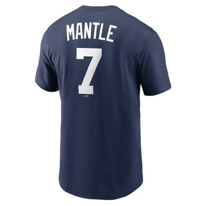 Camiseta Nike de los New York Yankees Mickey Mantle para hombre, azul marino, con nombre y número