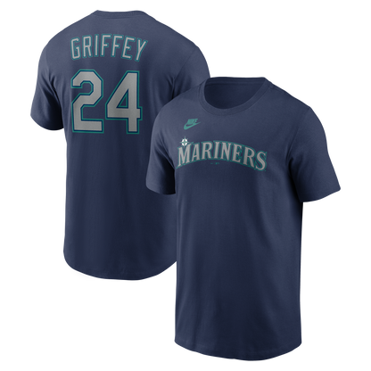 Camiseta Nike azul marino para hombre de Ken Griffey Jr. de los Seattle Mariners con nombre y número