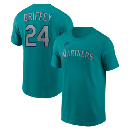 Men's Ken Griffey Jr. Seattle Mariners Nike Teal Name & Number T-Shirt