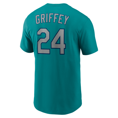 Men's Ken Griffey Jr. Seattle Mariners Nike Teal Name & Number T-Shirt