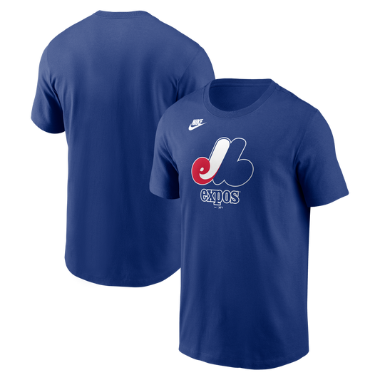 Men's Montreal Expos Nike Royal Blue Cooperstown Team Logo T-Shirt