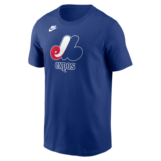 Camiseta Nike Cooperstown azul real con el logotipo del equipo de los Montreal Expos para hombre