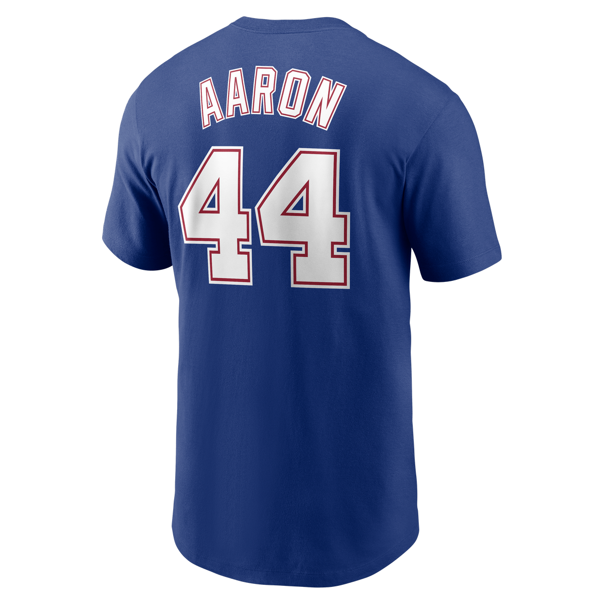 Men's Hank Aaron Atlanta Braves Nike Royal Blue Name and Number T-Shirt