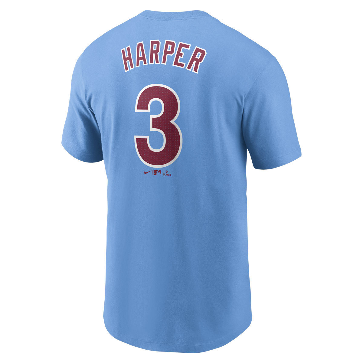 Camiseta Nike Valor azul para hombre de Bryce Harper de los Philadelphia Phillies con nombre y número