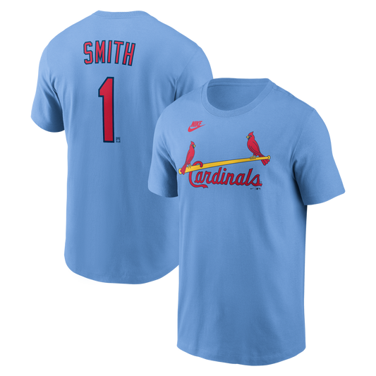 Men's Ozzie Smith St. Louis Cardinals Nike Valor Blue Name & Number T-Shirt