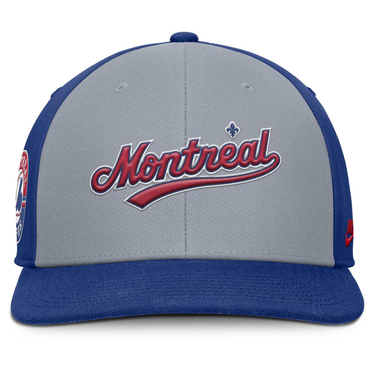 Montreal Expos Nike Gray/Royal Dri-Fit Pro Snapback Hat