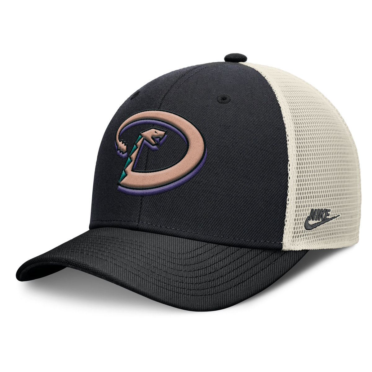 Arizona Diamondbacks Nike Rise Black Adjustable Snapback Trucker Hat