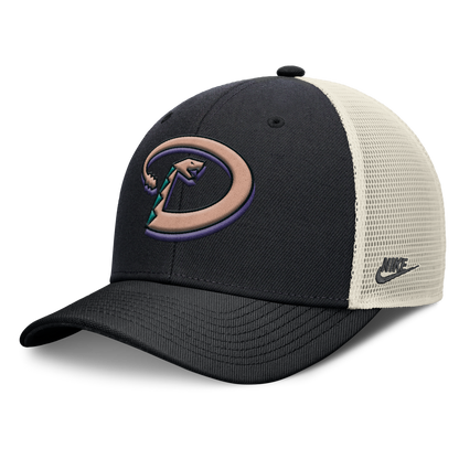Arizona Diamondbacks Nike Rise Black Adjustable Snapback Trucker Hat