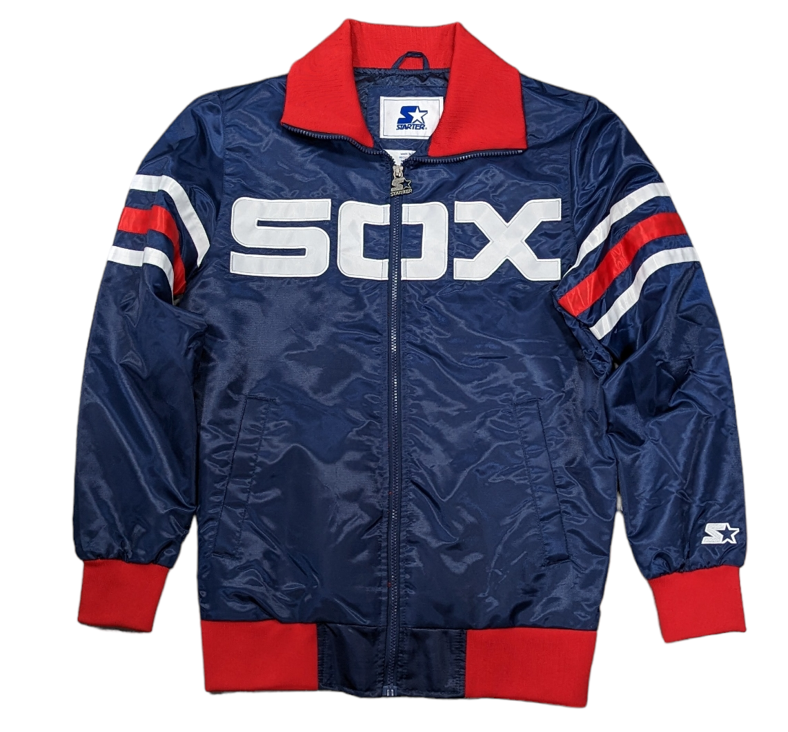 Chaqueta universitaria Starter azul marino para hombre de los Chicago White Sox The Captain II, colección Cooperstown